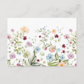 Botanical Wildflower Wedding RSVP Card Informatiekaartje (Achterkant)