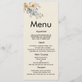 Botanical wildflowers garden floral Wedding Menu (Voorkant)