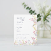 Botanical Wildflowers Wedding Save the Date Aankondiging (Staand voorkant)