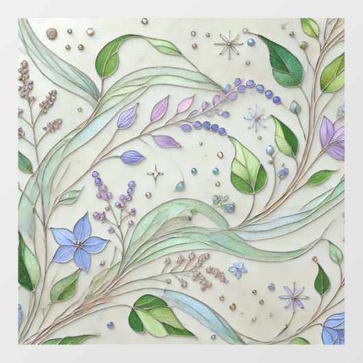 Botanical Window Cling – Prachtige Natuur kunst Raamsticker (Vel)