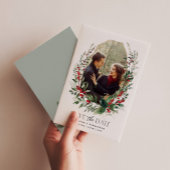 Botanical Winter Berries Greenery Wedding Save The Date