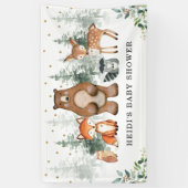 Botanical Woodland Forest Baby Dieren Welkom Spandoek (Verticaal)