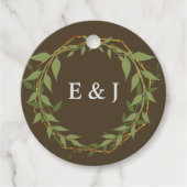 Botanical Wreath Earth Tone Wedding Bedankjes Labels (Voorkant)
