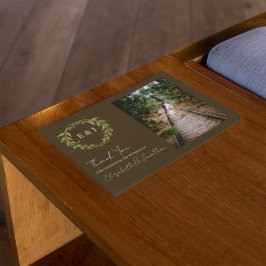 Botanical Wreath Earth Tone Wedding Bedankkaart