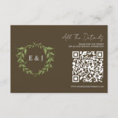 Botanical Wreath Earth Tone Wedding Details Informatiekaartje (Voorkant)