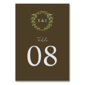 Botanical Wreath Earth Tone Wedding Kaart (Achterkant)