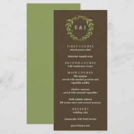 Botanical Wreath Earth Tone Wedding Menu