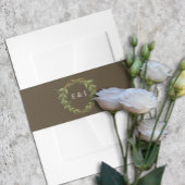 Botanical Wreath Earth Tone Wedding Uitnodigingen Wikkel
