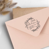 Botanical Wreath Familienaam Retour Adres Rubberstempel