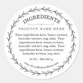 Botanical Wreath Ingredients Product Label (Voorkant)