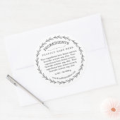Botanical Wreath Ingredients Product Label (Envelop)
