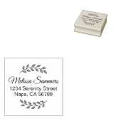 Botanical Wreath, Leaves Shaded Address Rubberstempel (Gestempeld)