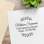 Botanical Wreath, Leaves Shaded Address Rubberstempel
