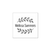 Botanical Wreath Top Bottom Branch Custom Name 1x1 Rubberstempel (Afrduk)