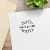 Botanical Wreath Top Bottom Branch Custom Name 1x1 Rubberstempel