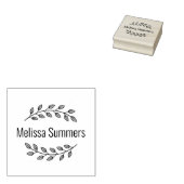 Botanical Wreath Top Bottom Branch Custom Name Rubberstempel (Gestempeld)
