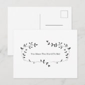 Botanical You Mean The World To Me Quote Card Briefkaart (Voorkant / Achterkant)