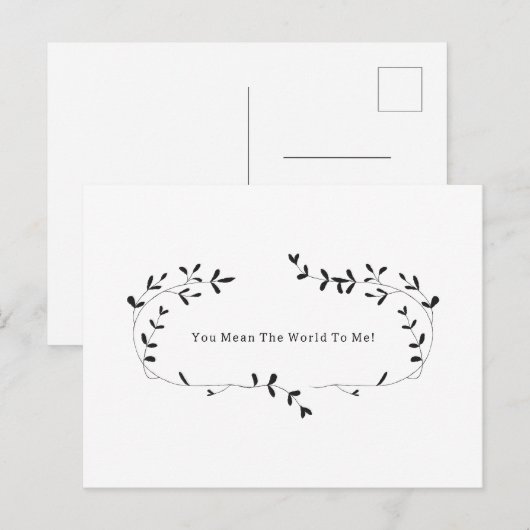 Botanical You Mean The World To Me Quote Card Briefkaart (Voorkant / Achterkant)