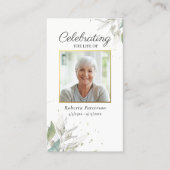  Botanicals Begrafenis Gebed Kaart Visitekaartje (Voorkant)