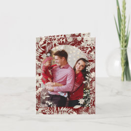 Botanicals Bloemen 1 foto Arch Rood Vrolijk Kerstf Feestdagen Kaart