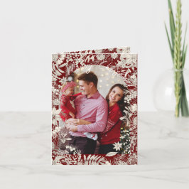 Botanicals Bloemen 1 foto Arch Rood Vrolijk Kerstf Feestdagen Kaart