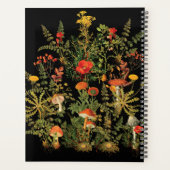 Botanicals Bloemen Paddenstoel Zwart Notitieboek (Achterkant)