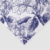 Botanicals bloesems in blauw decoupage tissuepapier (Detail)