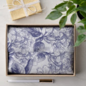 Botanicals bloesems in blauw decoupage tissuepapier (Geschenk)