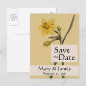  Botanicals Daffodil Save the Date Briefkaart (Voorkant / Achterkant)