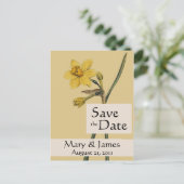  Botanicals Daffodil Save the Date Briefkaart (Staand voorkant)