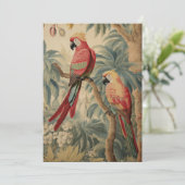 Botanicals en Papegaaien Antiek Schilderen (Staand voorkant)