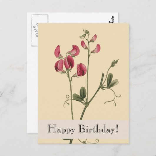 Botanicals Happy Birthday Briefkaart (Voorkant / Achterkant)