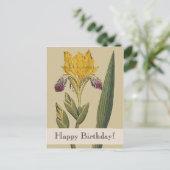  Botanicals Iris Happy Birthday Briefkaart (Staand voorkant)