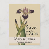  Botanicals Iris Save the Date Briefkaart (Voorkant)