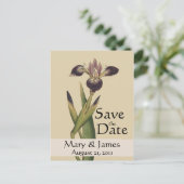  Botanicals Iris Save the Date Briefkaart (Staand voorkant)