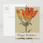  Botanicals Lily Happy Birthday Briefkaart (Voorkant / Achterkant)