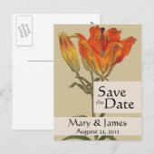  Botanicals Lily Save the Date Briefkaart (Voorkant / Achterkant)