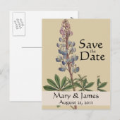  Botanicals Lupin Save the Date Briefkaart (Voorkant / Achterkant)