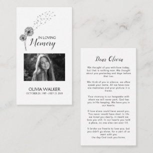 Botanicals Memorial Gedicht Funeral Prayer Kaart