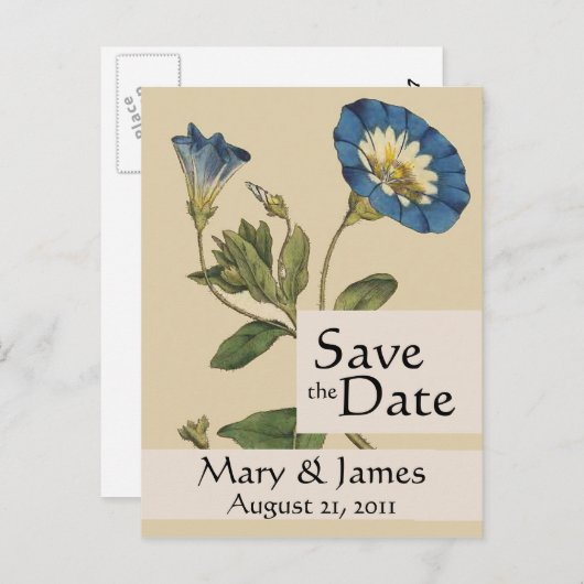  Botanicals Morning Glory Bewaar de datum Aankondigingskaart (Voorkant / Achterkant)