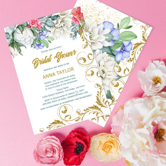 Botanicals Nepgoud Glitterkrullen Bruidsdouche Kaart