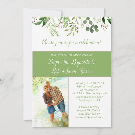 Botanicals Photo Block Uitnodiging alleen voor rec (Voorkant)