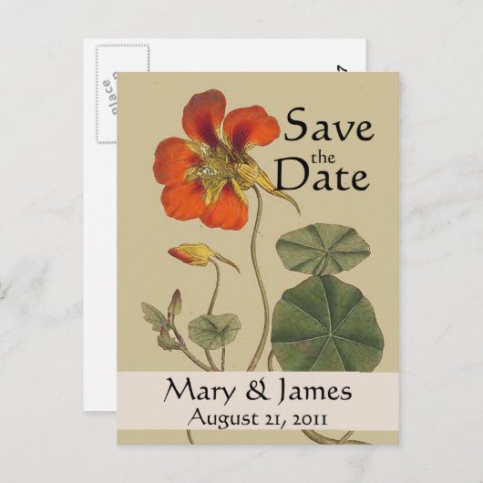 Botanicals Save the Date Briefkaart (Voorkant / Achterkant)