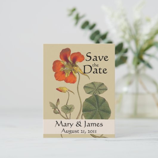 Botanicals Save the Date Briefkaart (Staand voorkant)