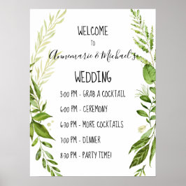 Botanicals Wedding Ceremony Welkomstbord Poster