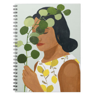 Botanie Portret - Vrouw met Groenelementen Notitieboek