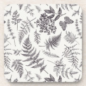  botanie & vlinderpatroon bier onderzetter (Voorkant)