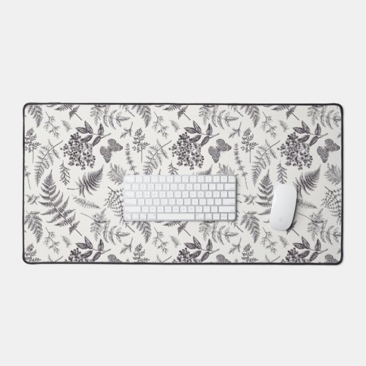 botanie & vlinderpatroon bureaumat (Keyboard & Muis)