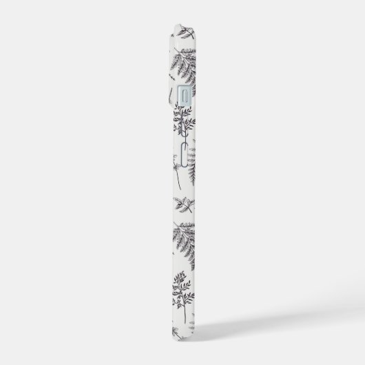 botanie & vlinderpatroon iPhone 15 case (Linkerkant)