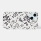  botanie & vlinderpatroon iPhone 15 case (Achterkant horizontaal)